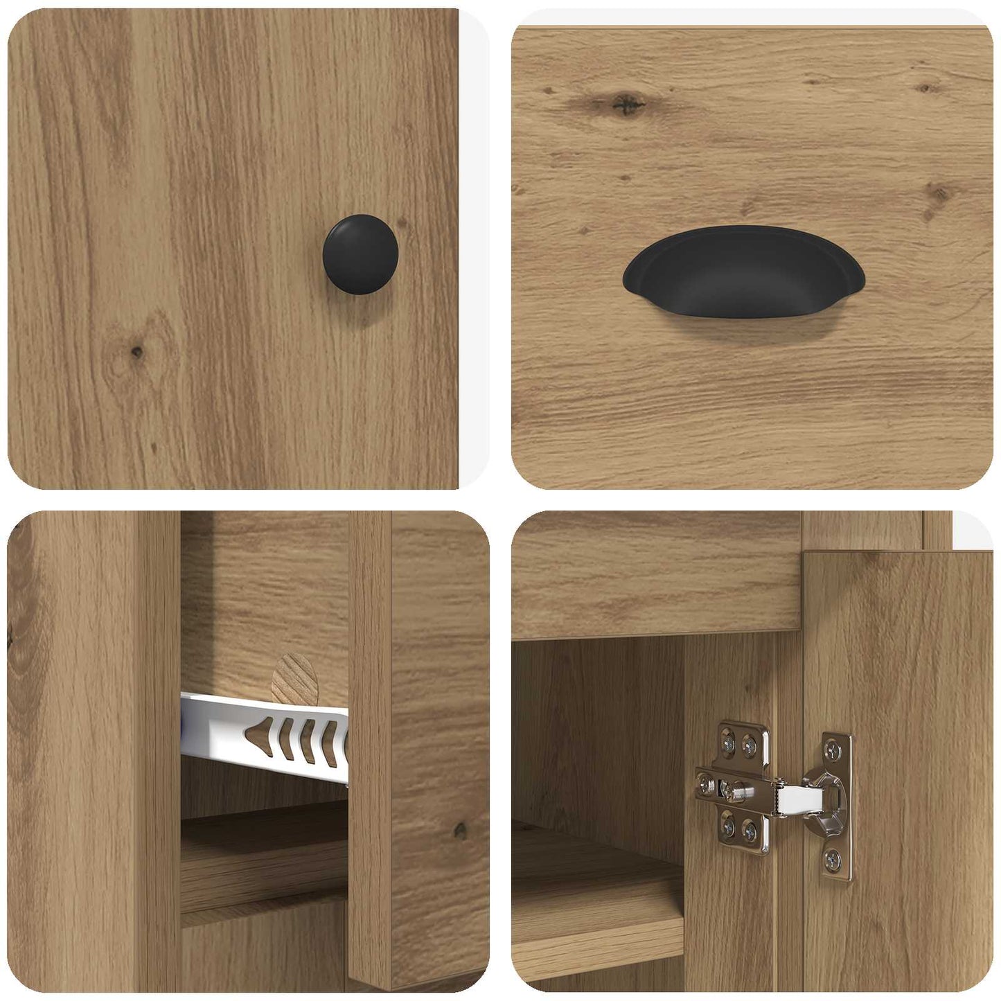 Høyskap Artisan Eik 70 x 35,5 x 67,5 cm Konstruert tre