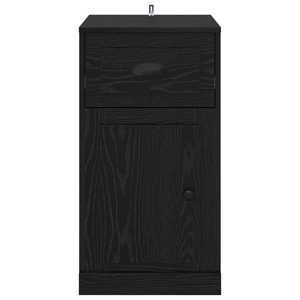 Sideskap Svart Eik 40 x 50 x 75 cm Konstruert tre