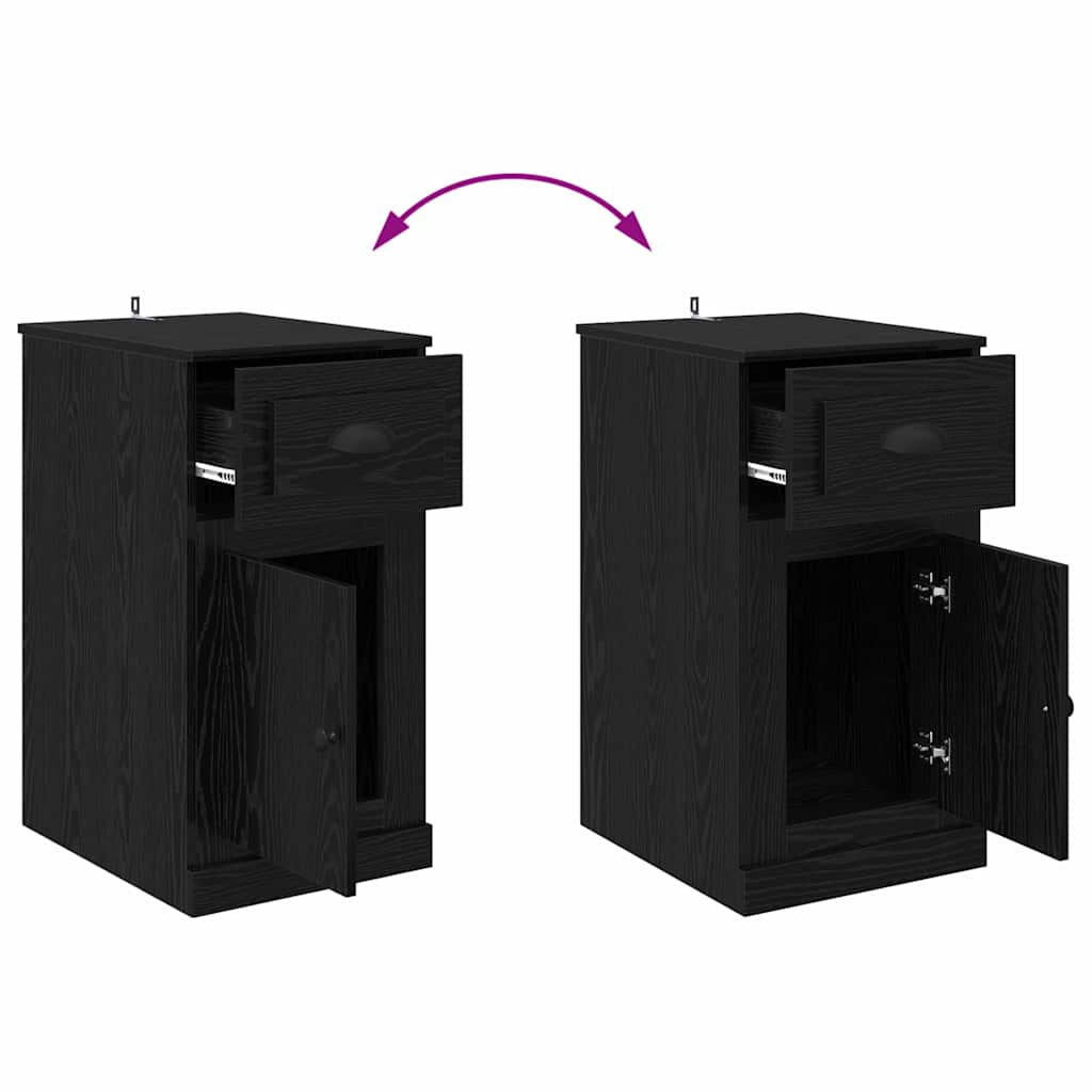 Sideskap Svart Eik 40 x 50 x 75 cm Konstruert tre