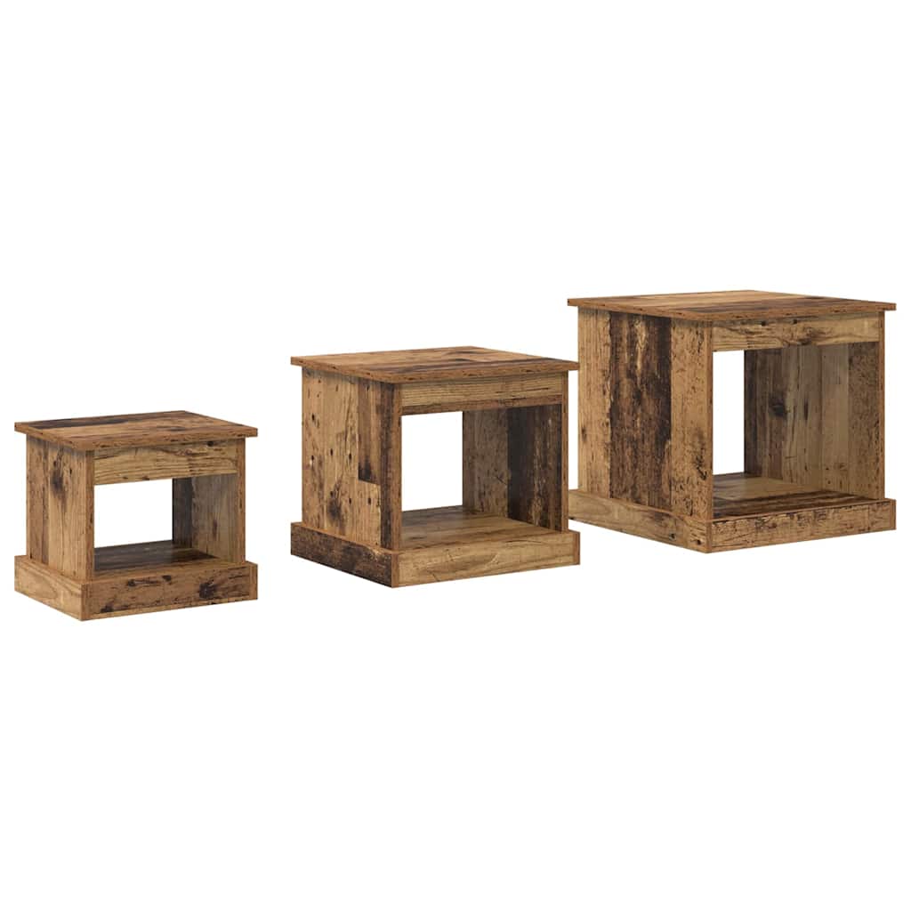 Kaffebord 3 pcs Gamle tre Konstruert tre