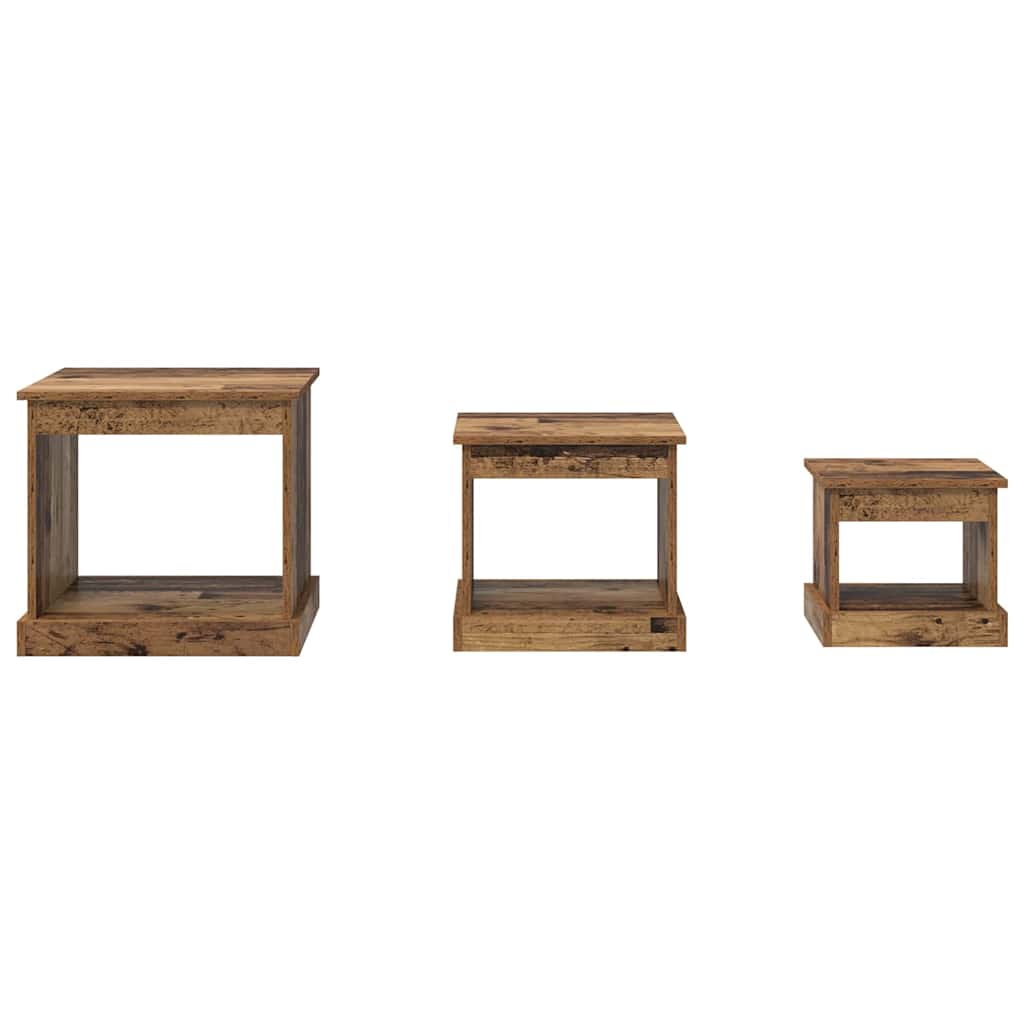 Kaffebord 3 pcs Gamle tre Konstruert tre