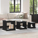 Kaffebord 3 pcs Svart Eik Konstruert tre