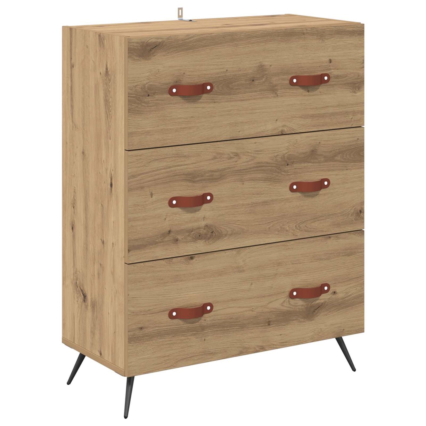 Kommode 3-Skuff Artisan Eik 69,5 x 34 x 90 cm Konstruert tre