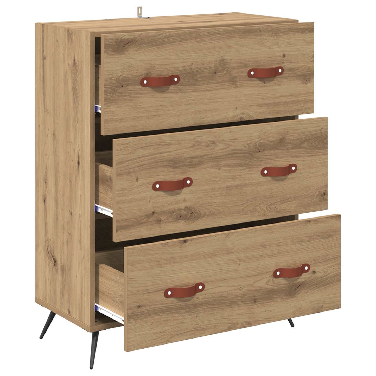 Kommode 3-Skuff Artisan Eik 69,5 x 34 x 90 cm Konstruert tre
