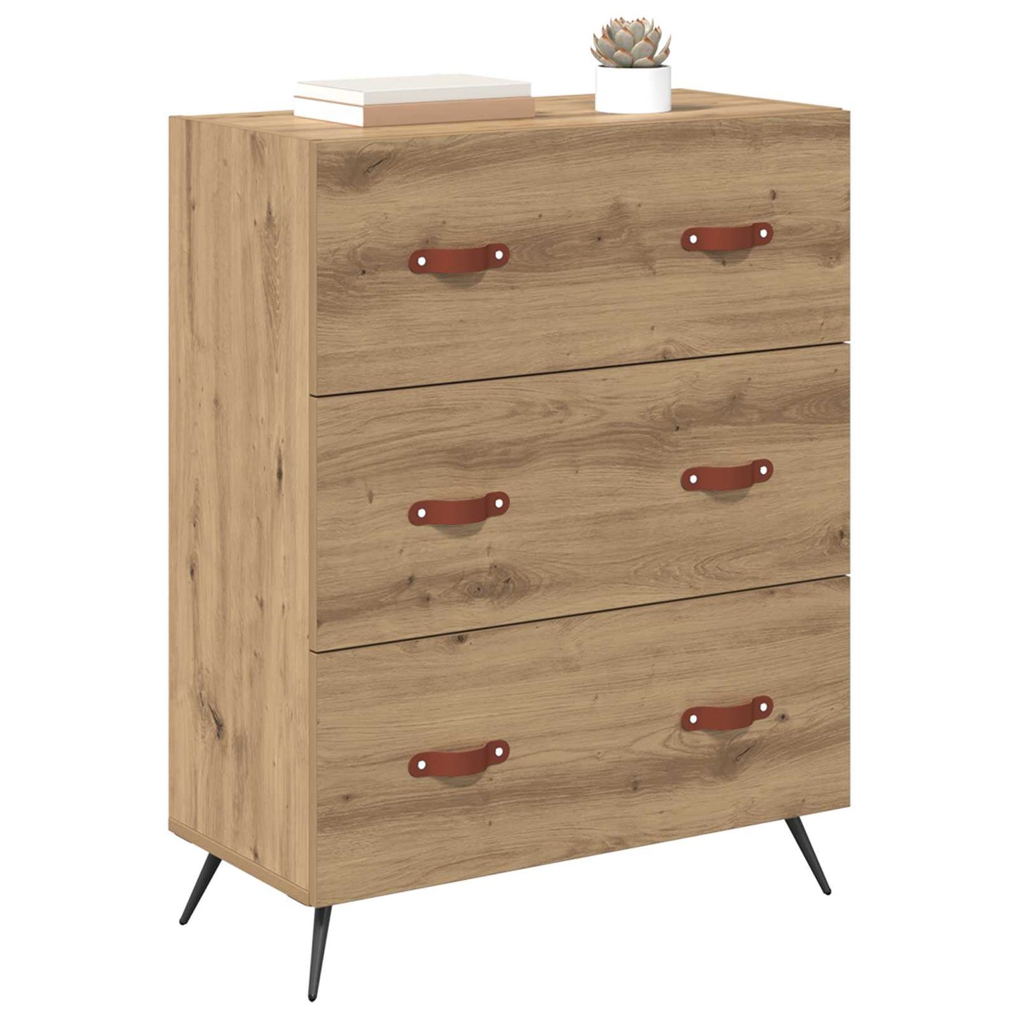 Kommode 3-Skuff Artisan Eik 69,5 x 34 x 90 cm Konstruert tre