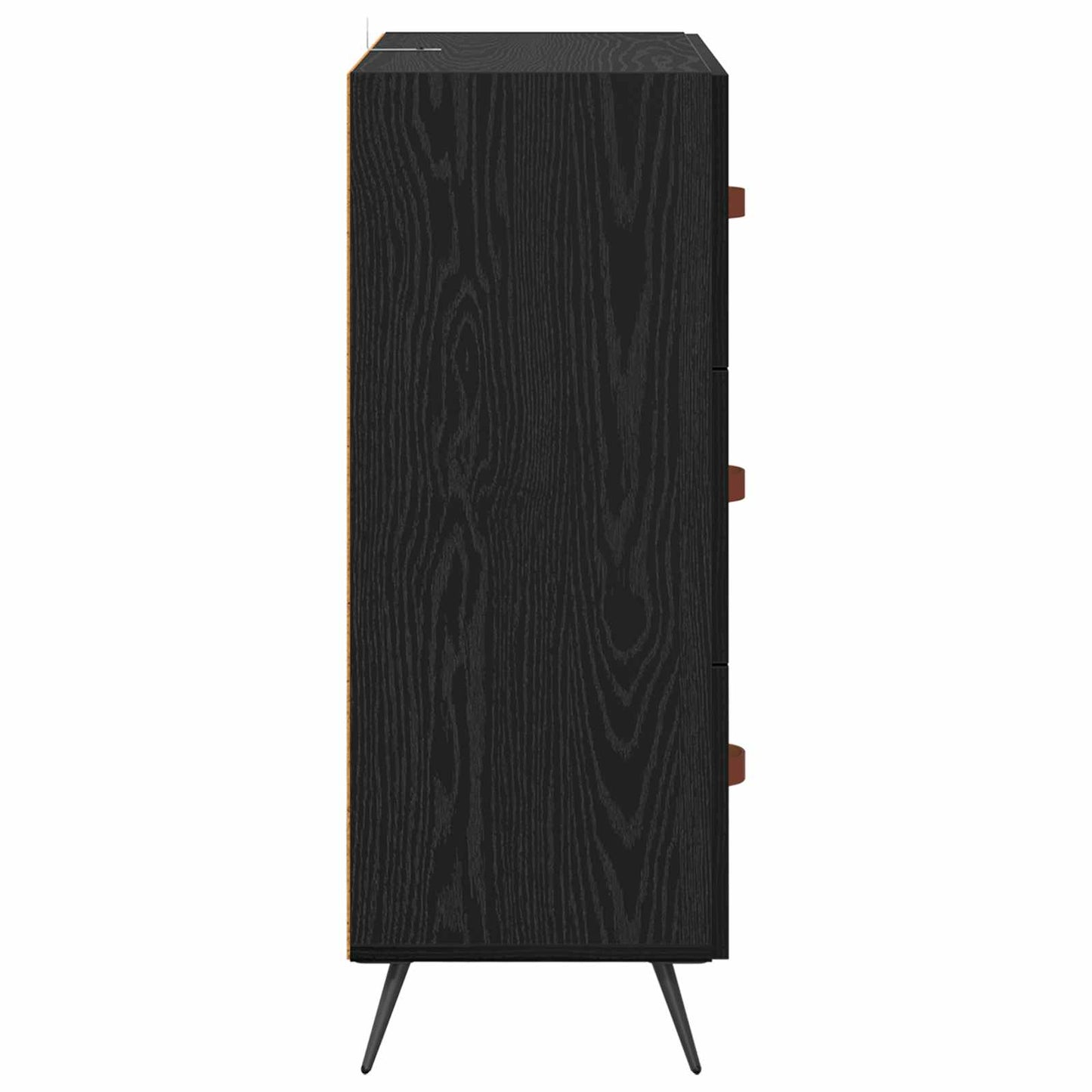 Kommode med skuff Svart Eik 69,5 x 34 x 90 cm Konstruert tre