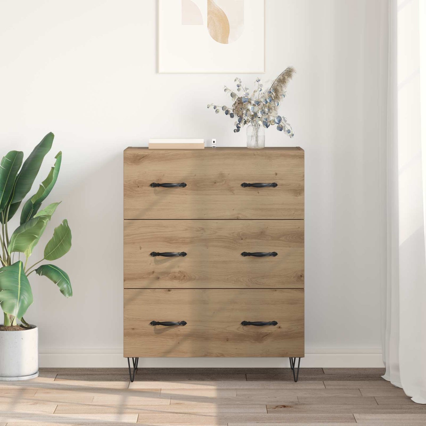 Serviesskap Artisan Eik 69,5 x 34 x 90 cm Ingeniørtre og jern
