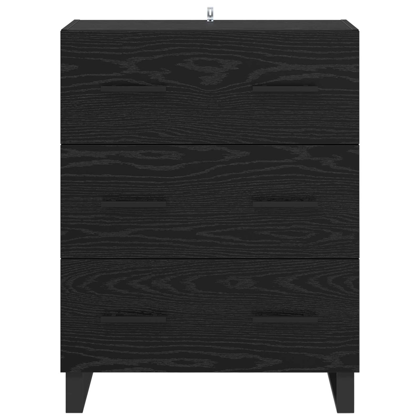 Serviesskap Svart Eik 69,5 x 34 x 90 cm Ingeniørtre og jern
