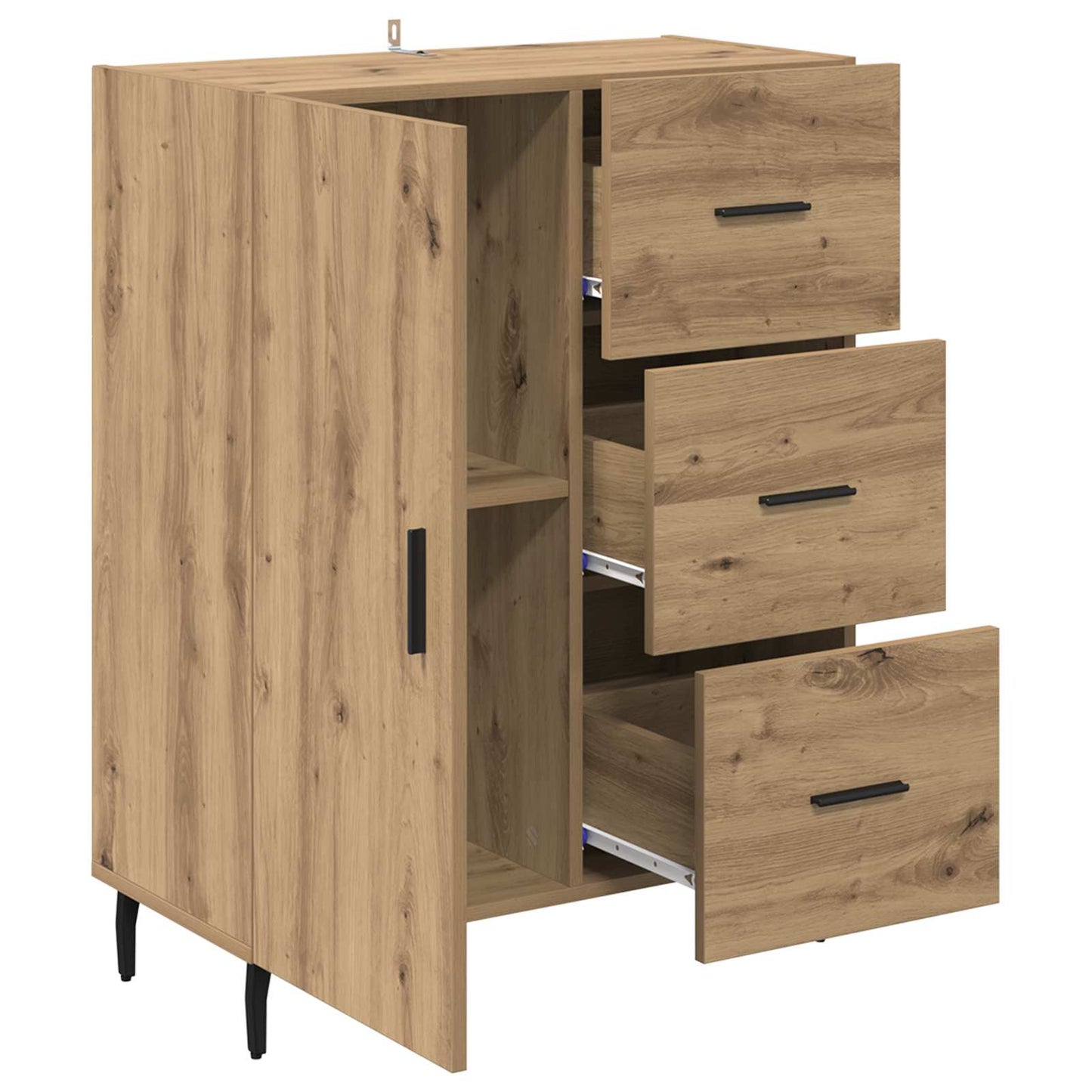 Serviesskap Artisan Eik 69,5 x 34 x 90 cm Ingeniørtre og jern