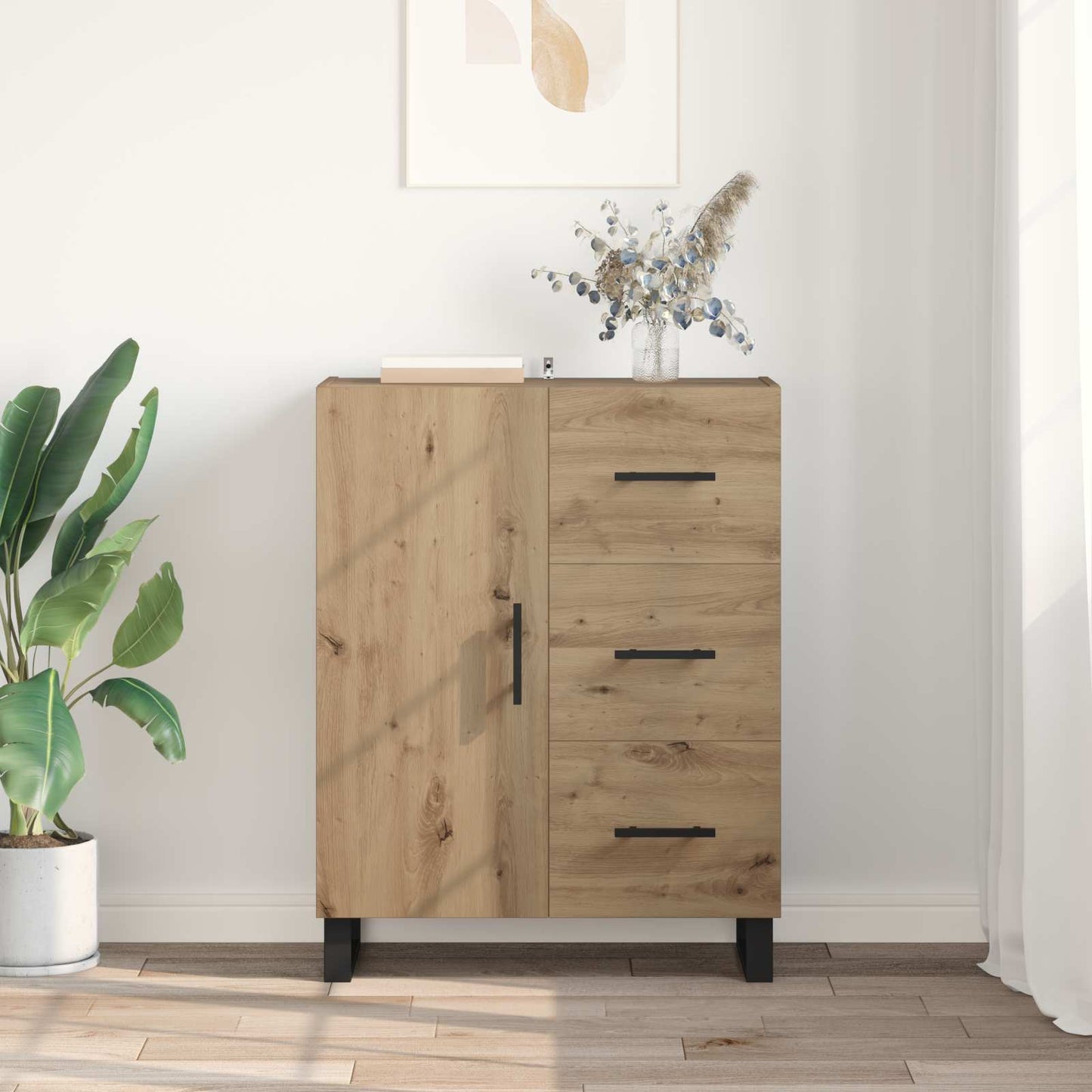 Serviesskap Artisan Eik 69,5 x 34 x 90 cm Ingeniørtre og jern