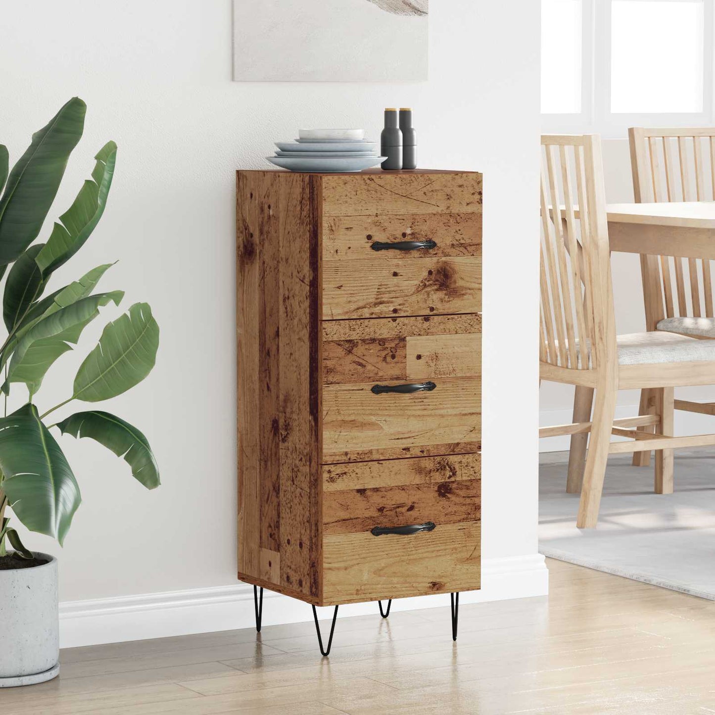 Serviesskap Gammelt tre 34 x 34.5 x 90 cm Konstruert tre