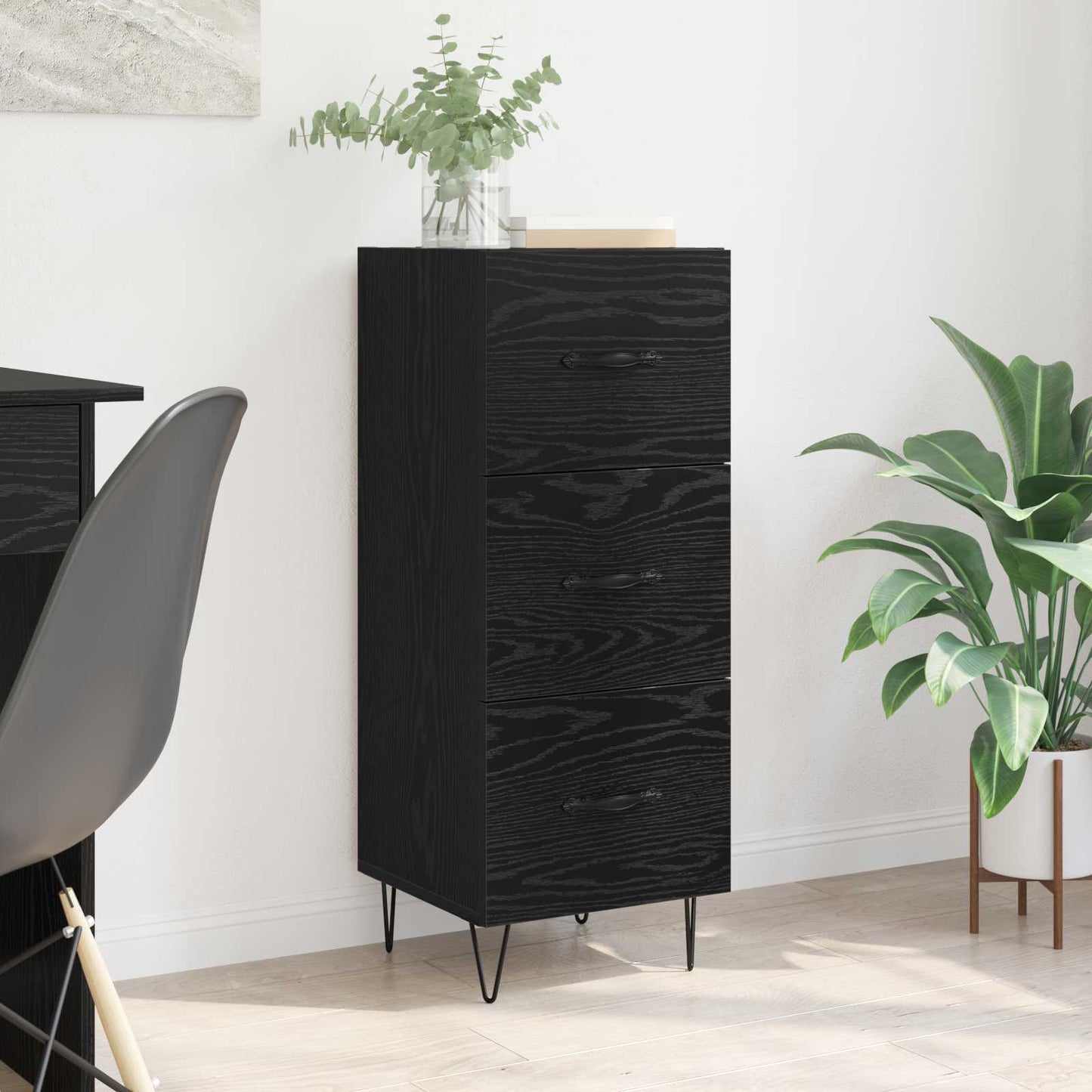Serviesskap Svart eik 34 x 34.5 x 90 cm Konstruert tre