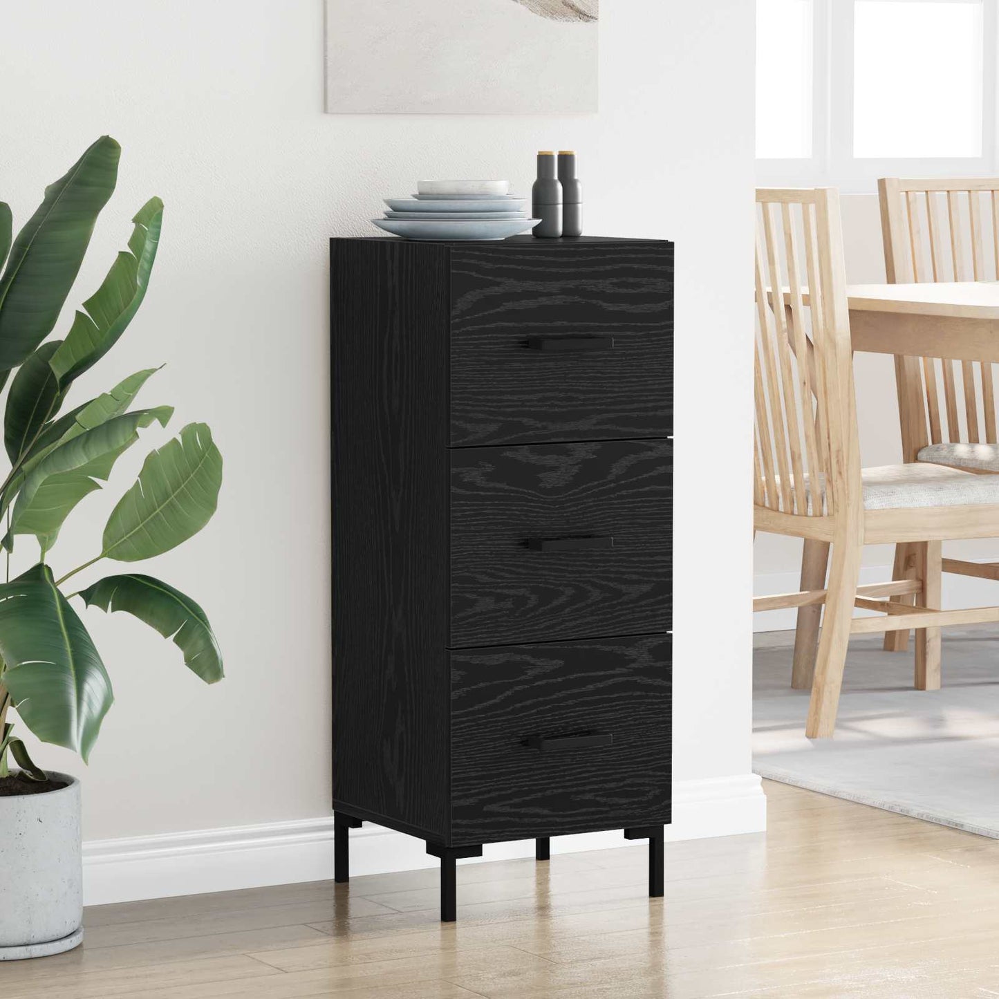 Serviesskap Svart Eik 34,5 x 34 x 90 cm Konstruert tre