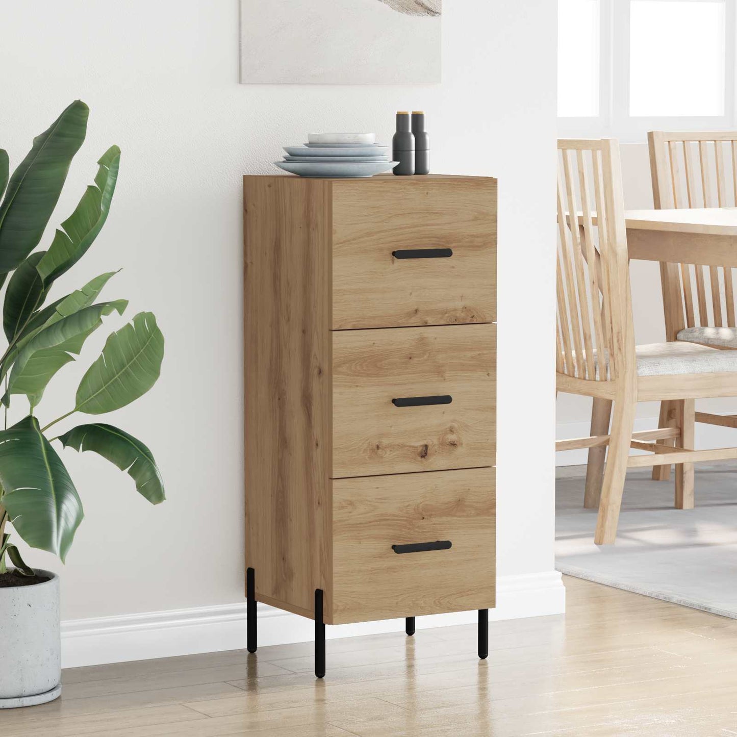 Serviesskap artisan eik 34 x 34,5 x 90 cm Konstruert tre