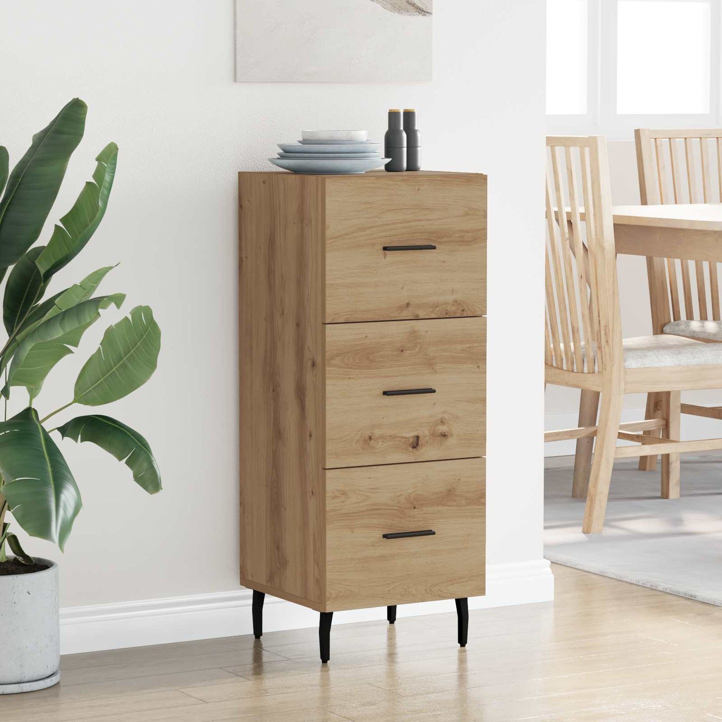 Serviesskap artisan eik 34 x 34,5 x 90 cm Konstruert tre
