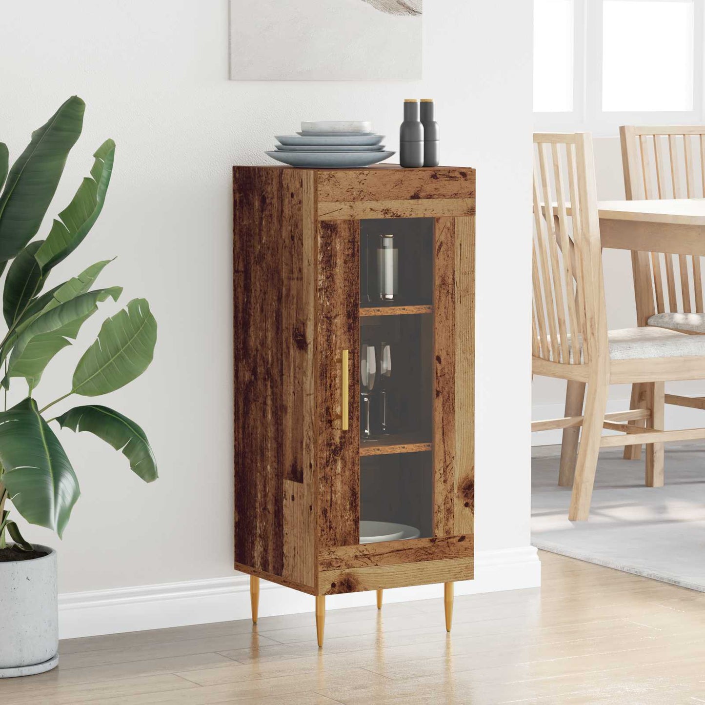 Serviesskap Gammelt tre 34 x 34,5 x 90 cm Konstruert tre
