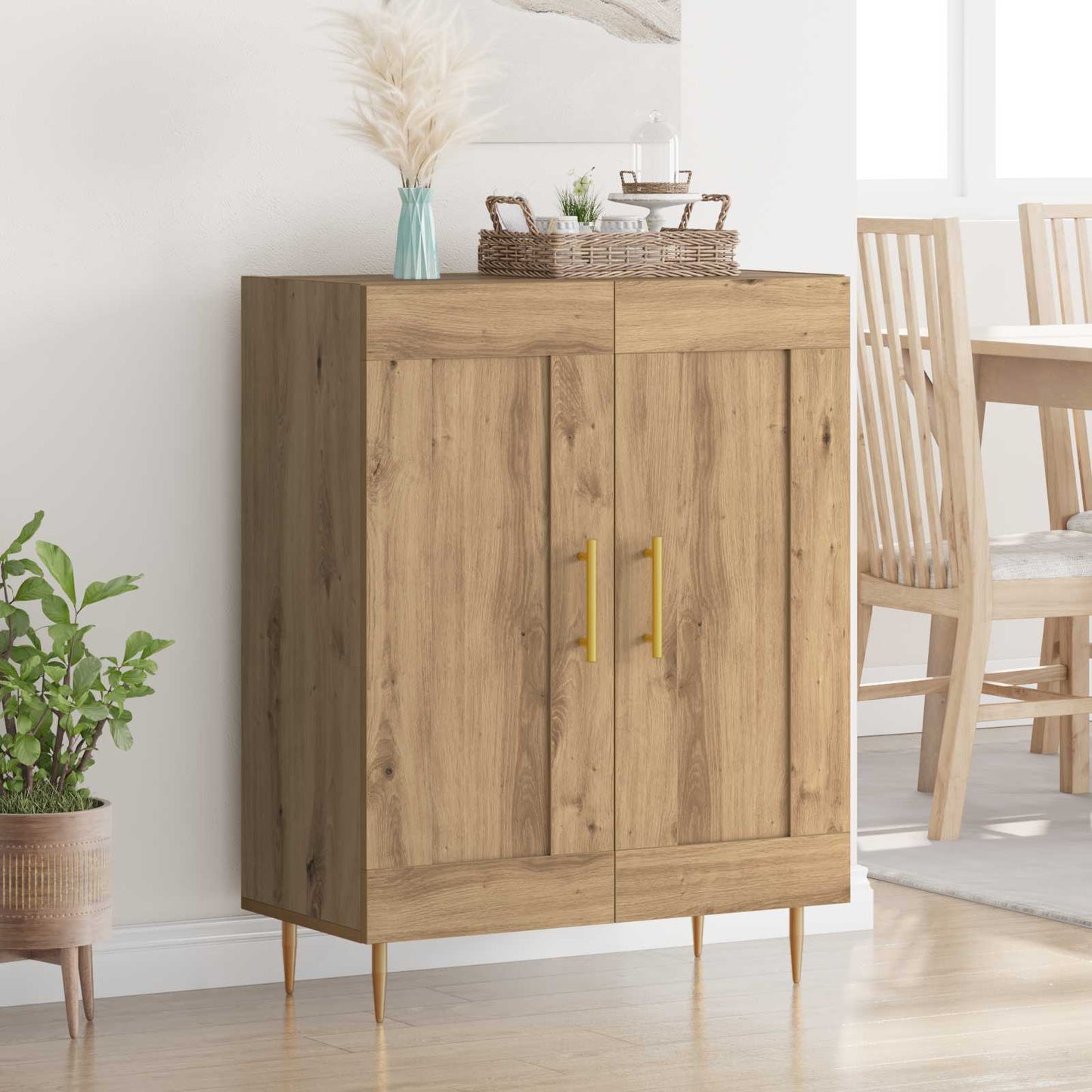 Serviesskap Artisan Eik 69,5 x 34 x 90 cm Ingeniørtre og jern