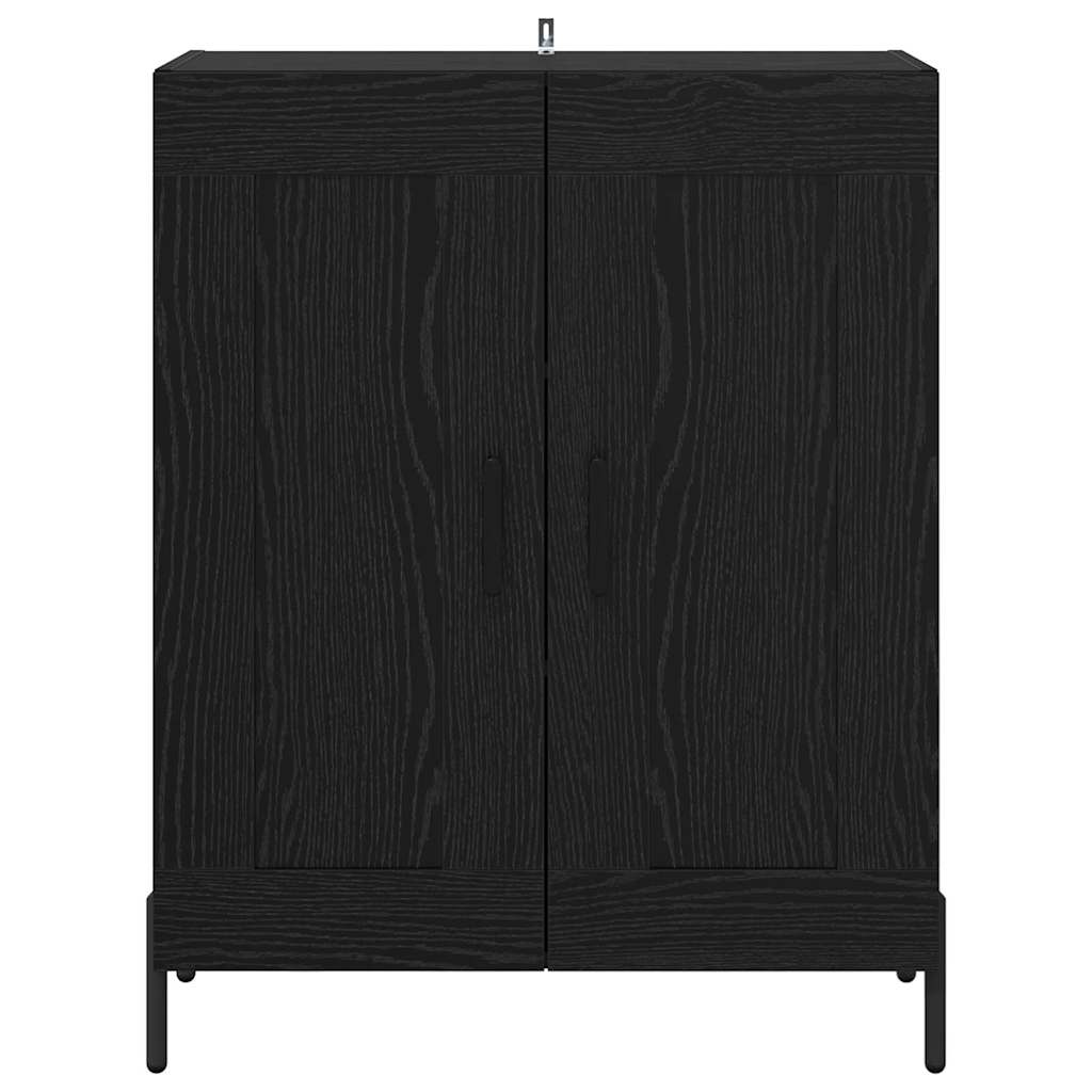 Serviesskap Svart Eik 69,5 x 34 x 90 cm Ingeniørtre og jern