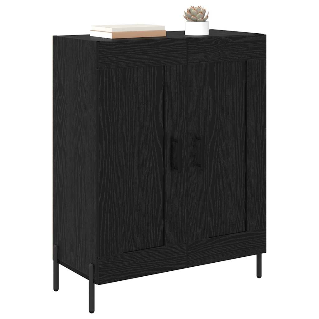 Serviesskap Svart Eik 69,5 x 34 x 90 cm Ingeniørtre og jern