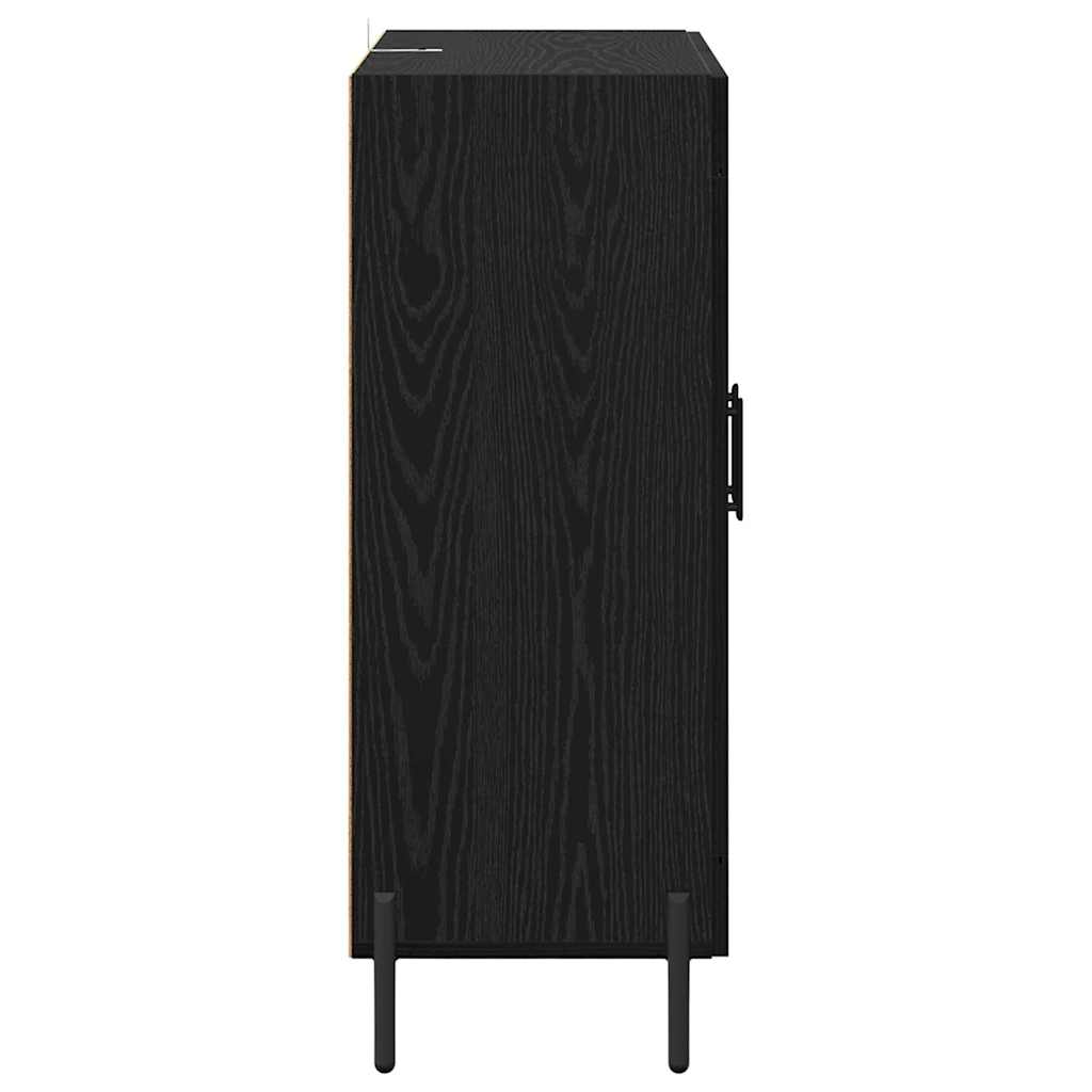 Serviesskap Svart Eik 69,5 x 34 x 90 cm Ingeniørtre og jern