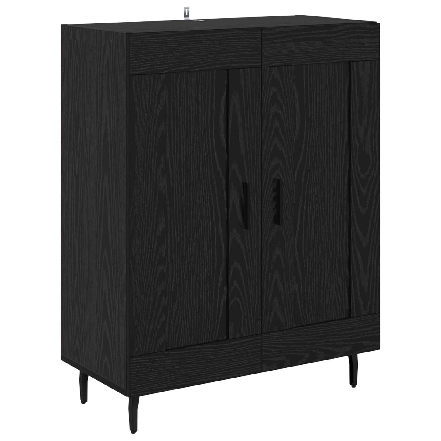 Serviesskap Svart Eik 69,5 x 34 x 90 cm Ingeniørtre og jern
