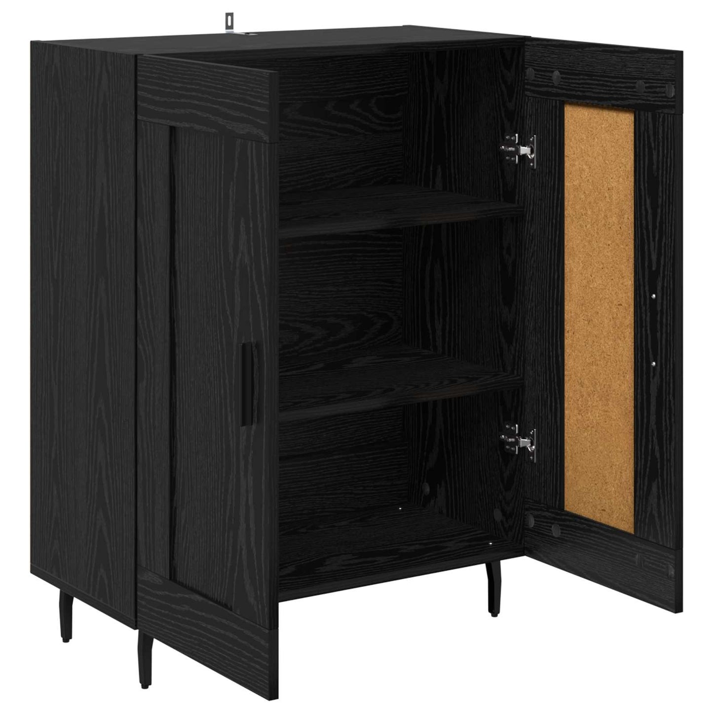 Serviesskap Svart Eik 69,5 x 34 x 90 cm Ingeniørtre og jern
