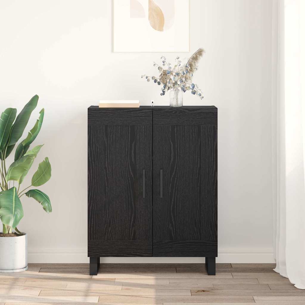 Serviesskap Svart Eik 69,5 x 34 x 90 cm Ingeniørtre og jern
