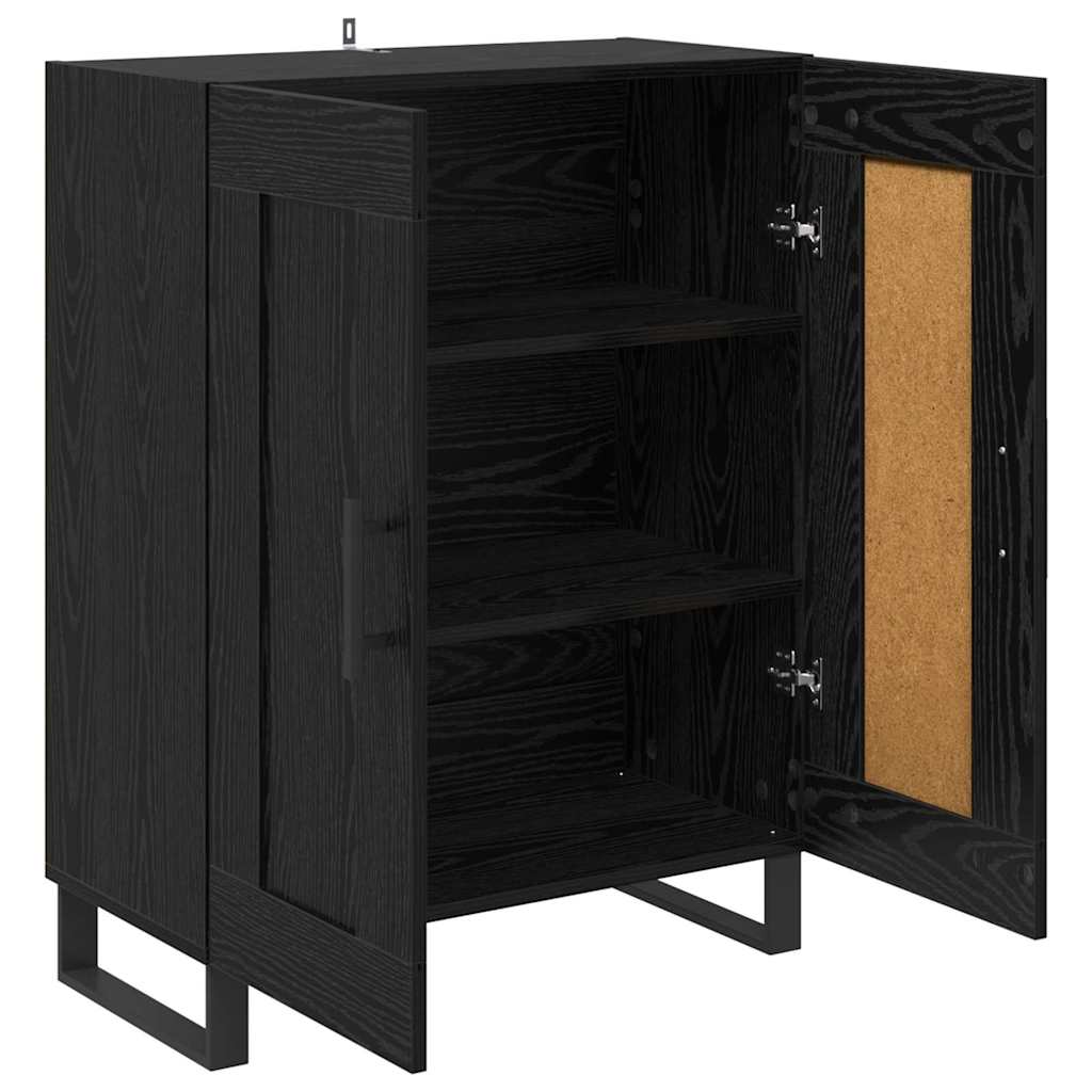 Serviesskap Svart Eik 69,5 x 34 x 90 cm Ingeniørtre og jern