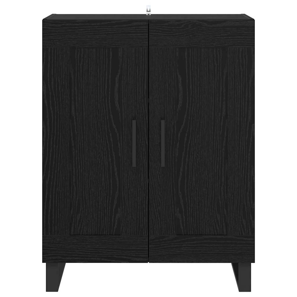 Serviesskap Svart Eik 69,5 x 34 x 90 cm Ingeniørtre og jern