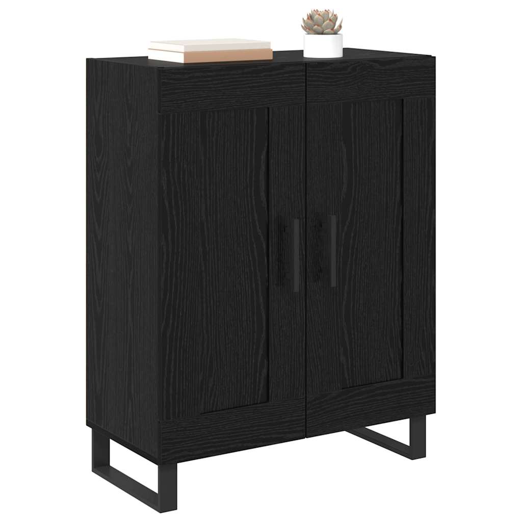 Serviesskap Svart Eik 69,5 x 34 x 90 cm Ingeniørtre og jern