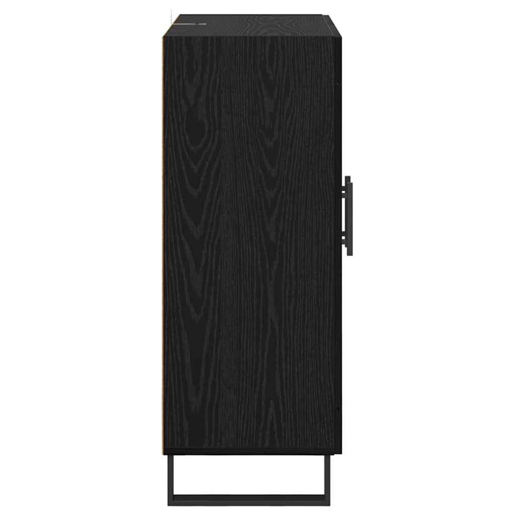 Serviesskap Svart Eik 69,5 x 34 x 90 cm Ingeniørtre og jern