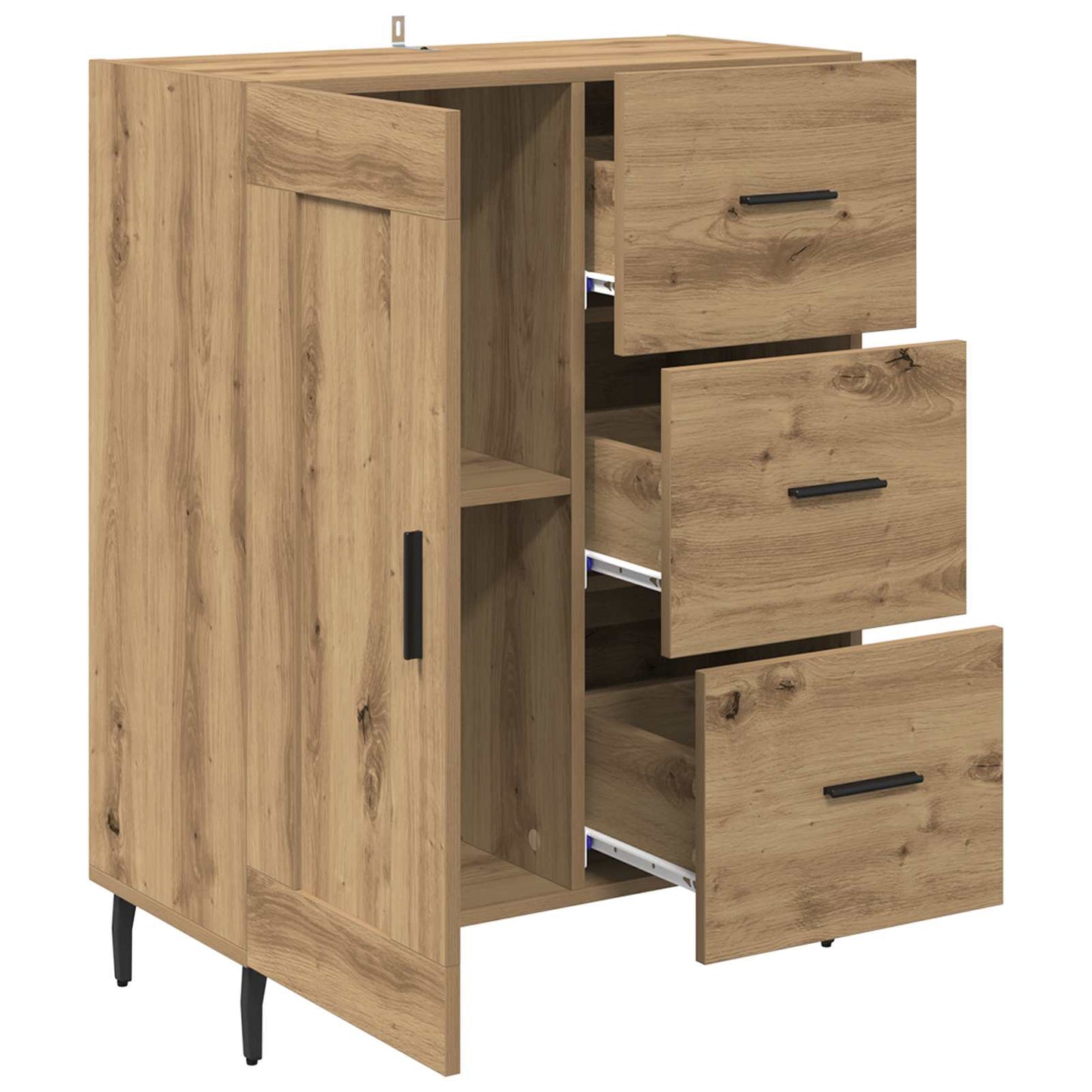 Serviesskap Artisan Eik 69,5 x 34 x 90 cm Ingeniørtre og jern