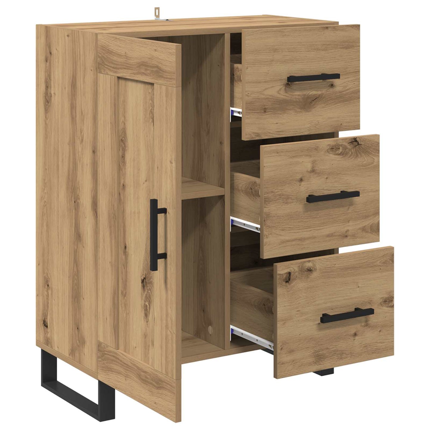 Serviesskap Artisan Eik 69,5 x 34 x 90 cm Ingeniørtre og jern