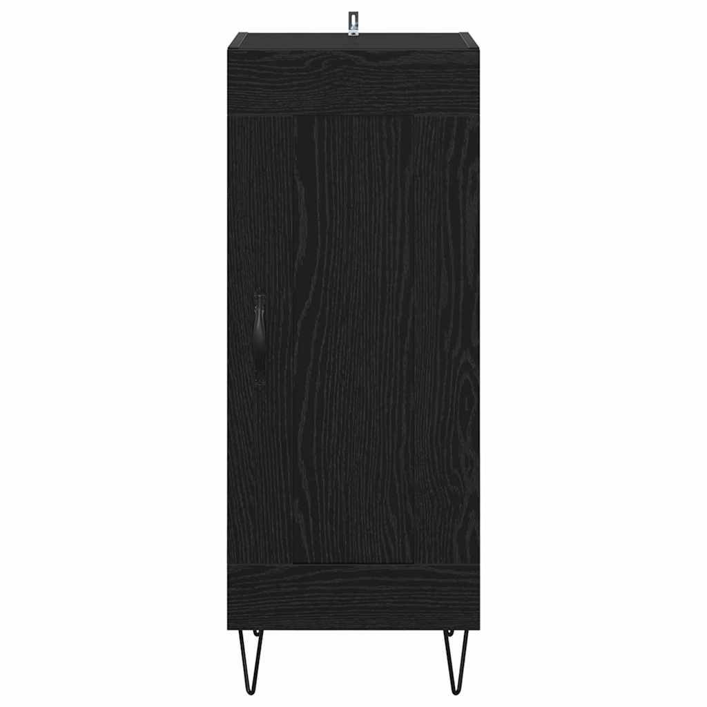 Serviesskap Svart Eik 34,5 x 34 x 90 cm Ingeniørtre og jern