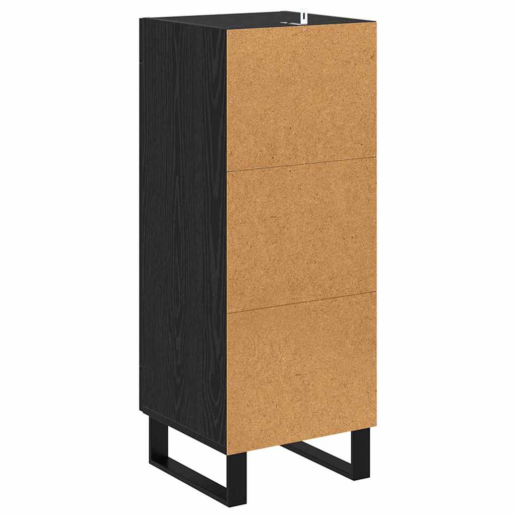 Serviesskap Svart Eik 34,5 x 34 x 90 cm Ingeniørtre og jern