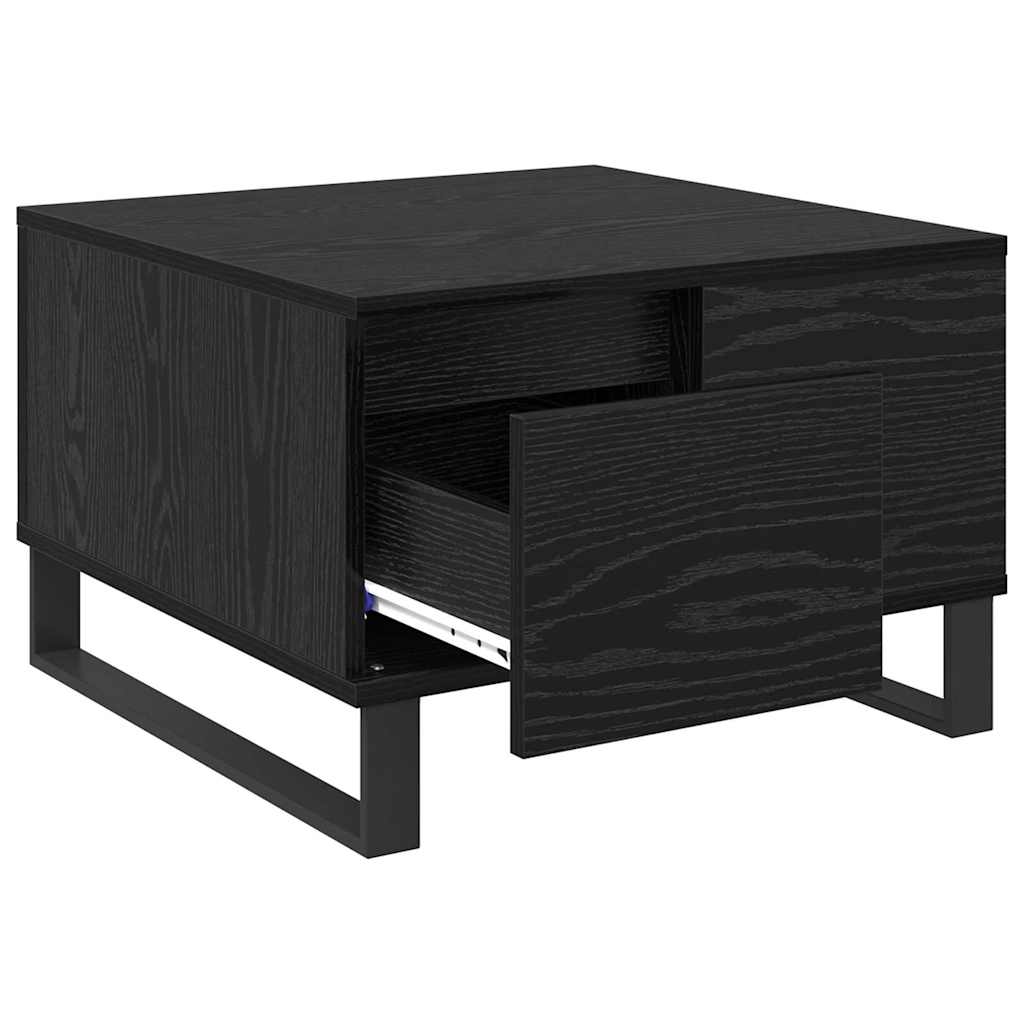 Kaffebord med skuff Svart Eik 55 x 55 x 36,5 cm Konstruert tre