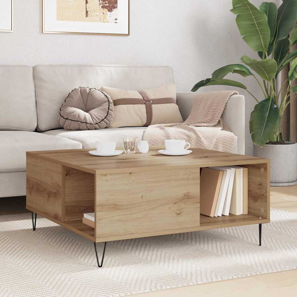 Kaffebord Artisan Eik 80 x 80 x 36,5 cm Konstruert tre