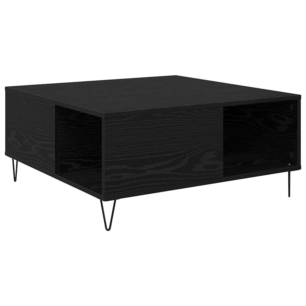 Kaffebord Svart Eik 80 x 80 x 36,5 cm Konstruert tre