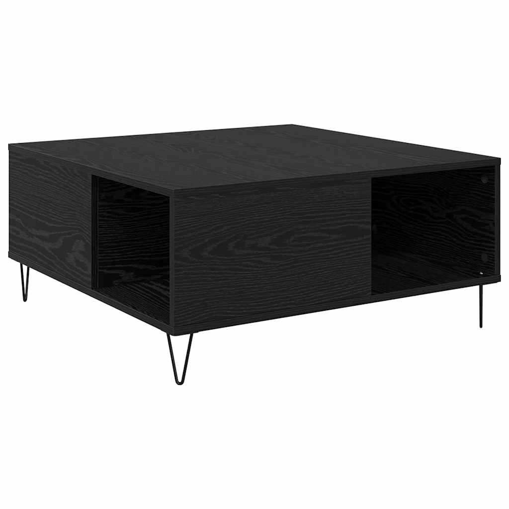 Kaffebord Svart Eik 80 x 80 x 36,5 cm Konstruert tre