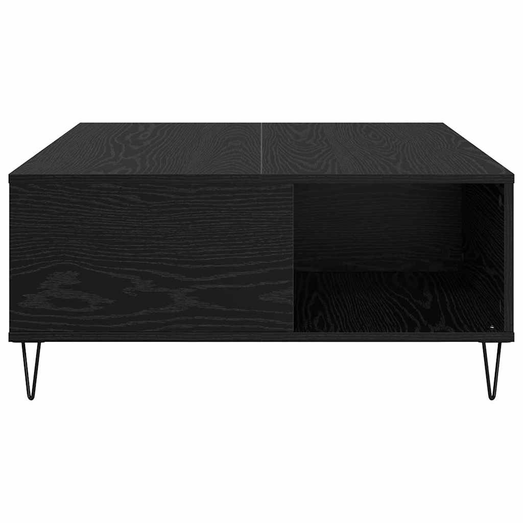 Kaffebord Svart Eik 80 x 80 x 36,5 cm Konstruert tre