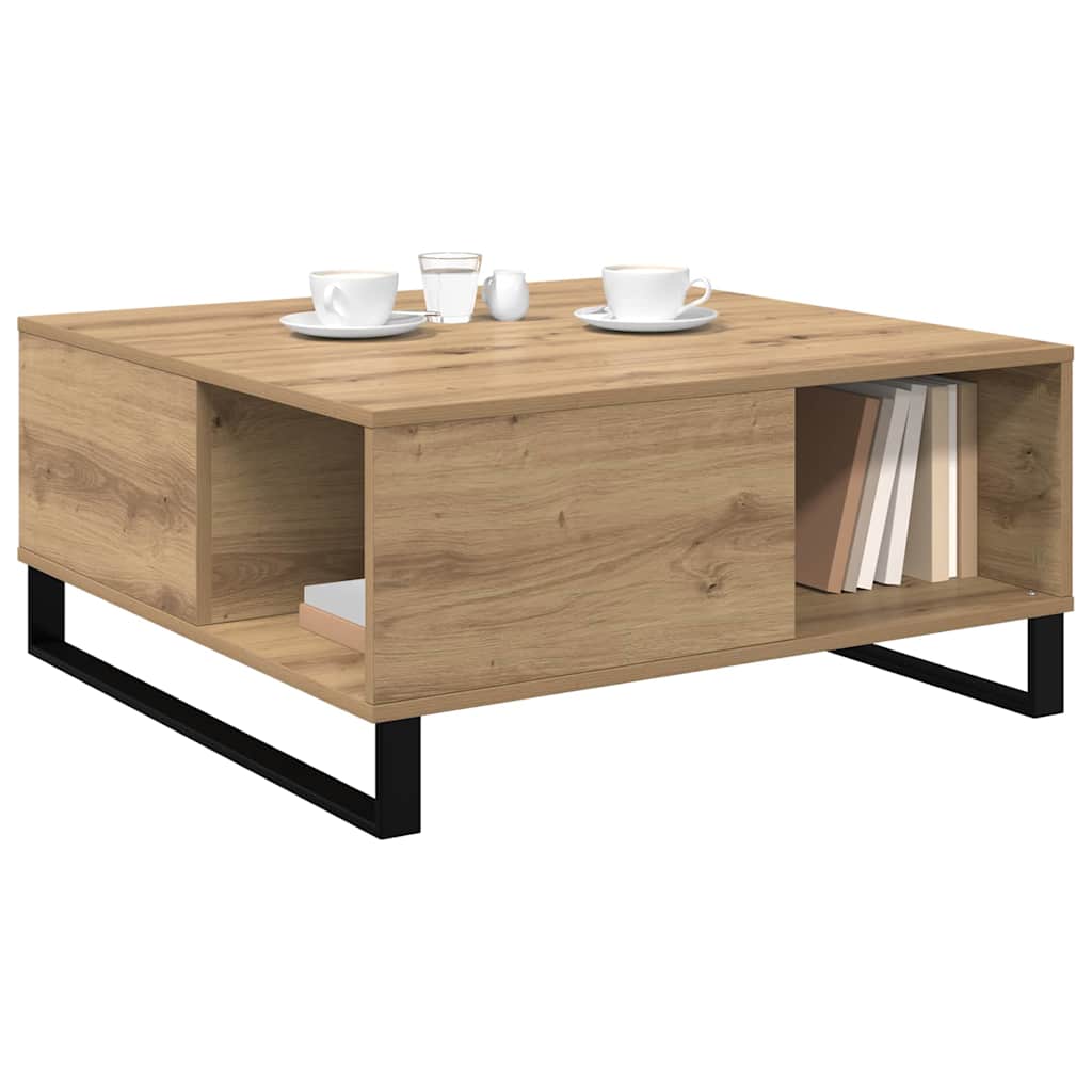 Kaffebord Artisan Eik 80 x 80 x 36,5 cm Konstruert tre vidaXL