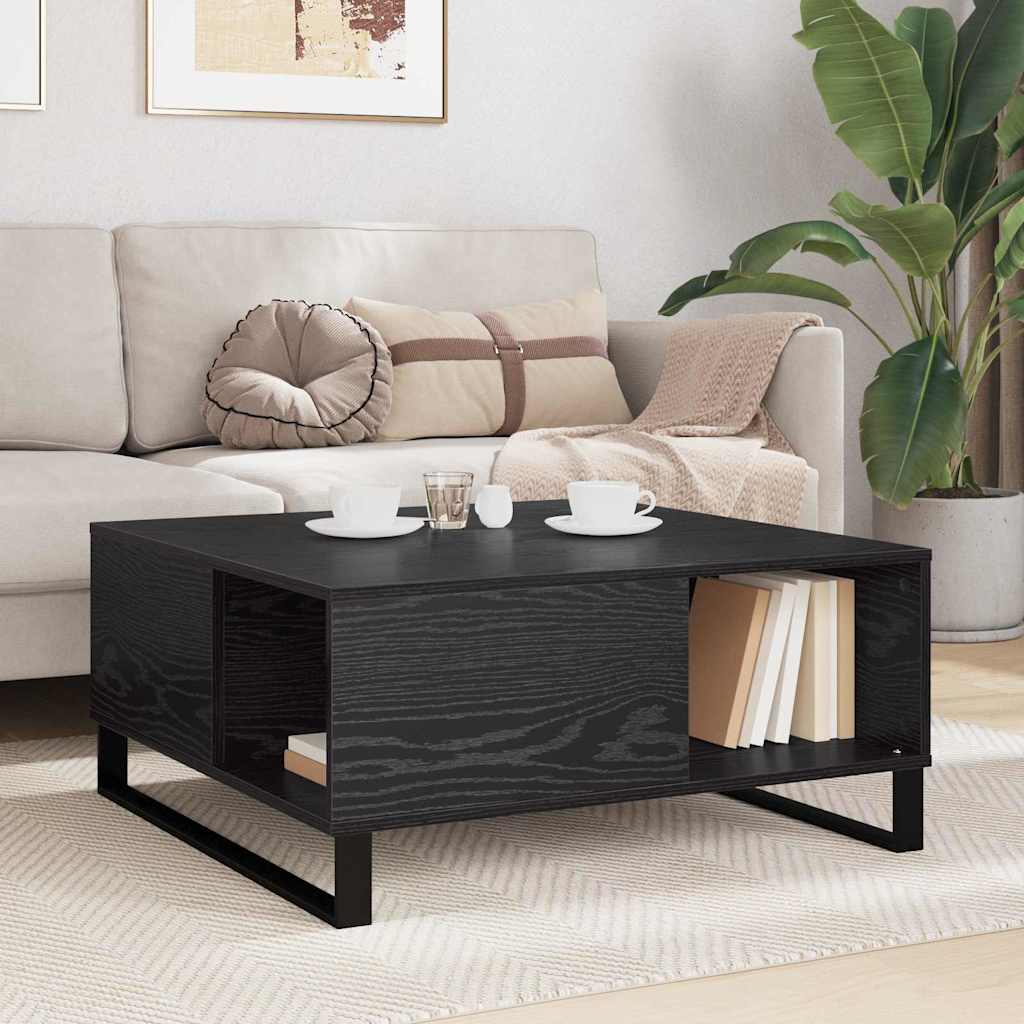 Kaffebord Svart Eik 80 x 80 x 36,5 cm Konstruert tre