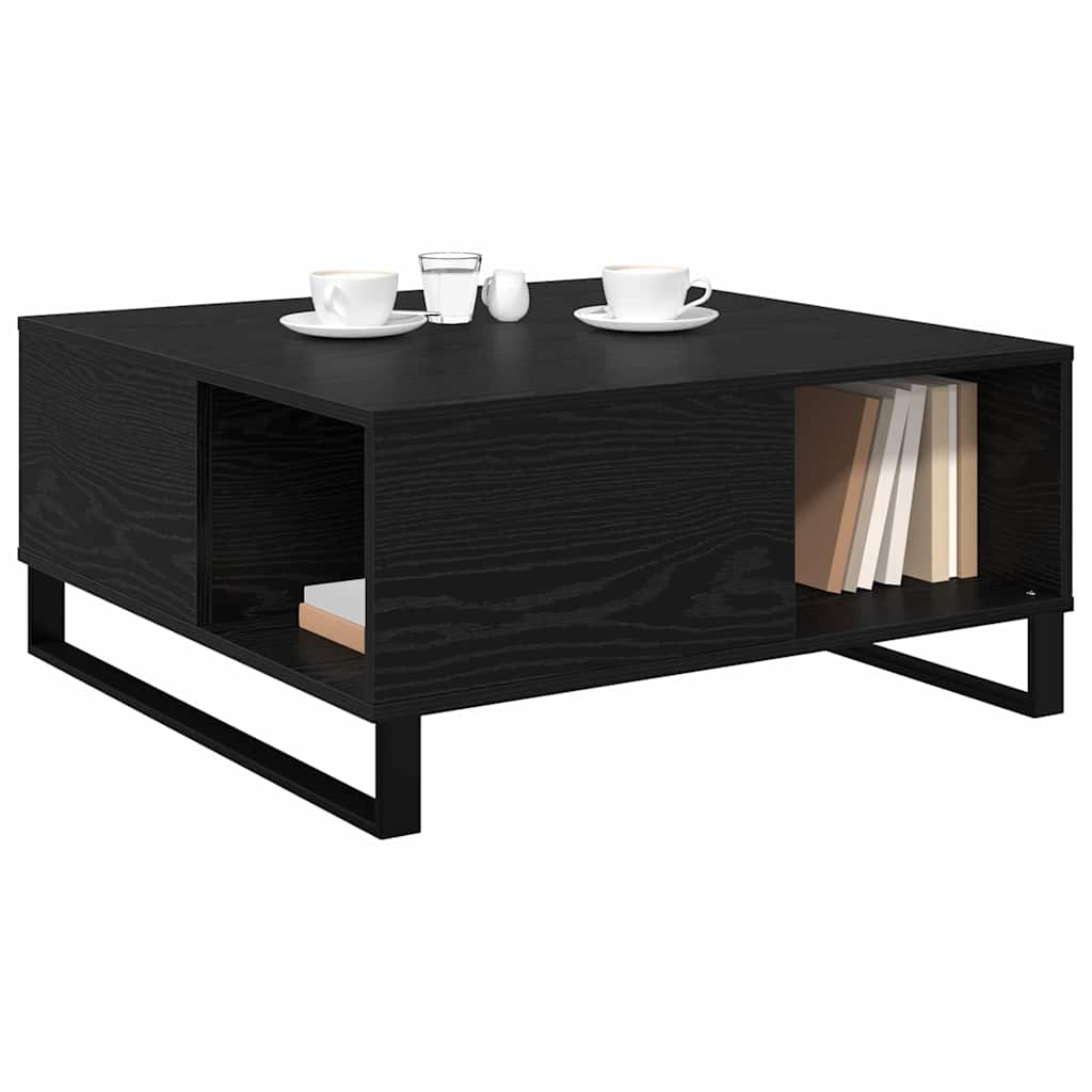 Kaffebord Svart Eik 80 x 80 x 36,5 cm Konstruert tre