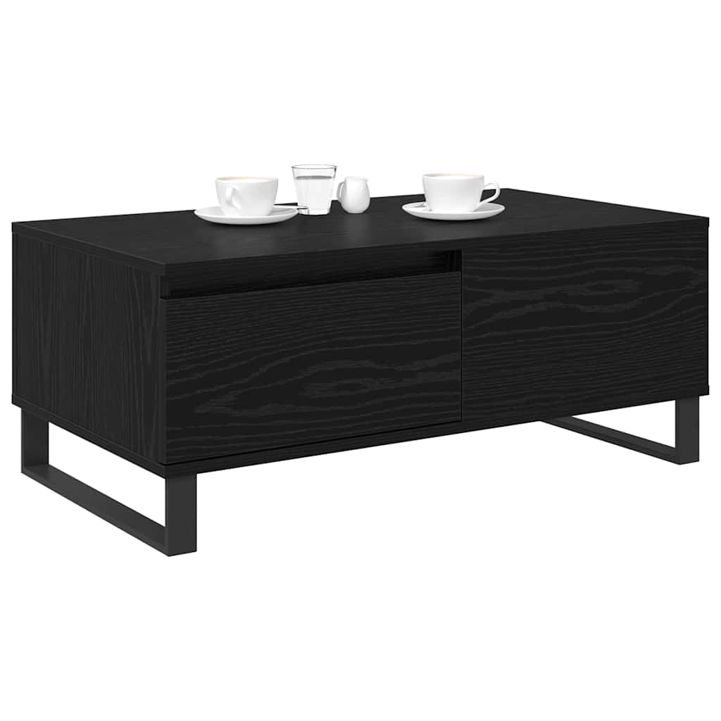 Kaffebord med skuff Svart Eik 90 x 50 x 36,5 cm Konstruert tre