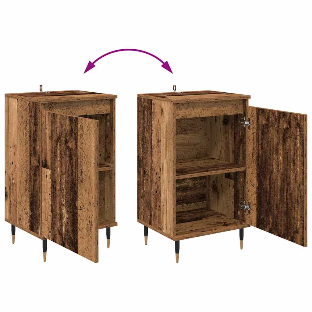 Serviesskap 2 pcs Gamle tre 40 x 35 x 70 cm Ingeniørtre og jern