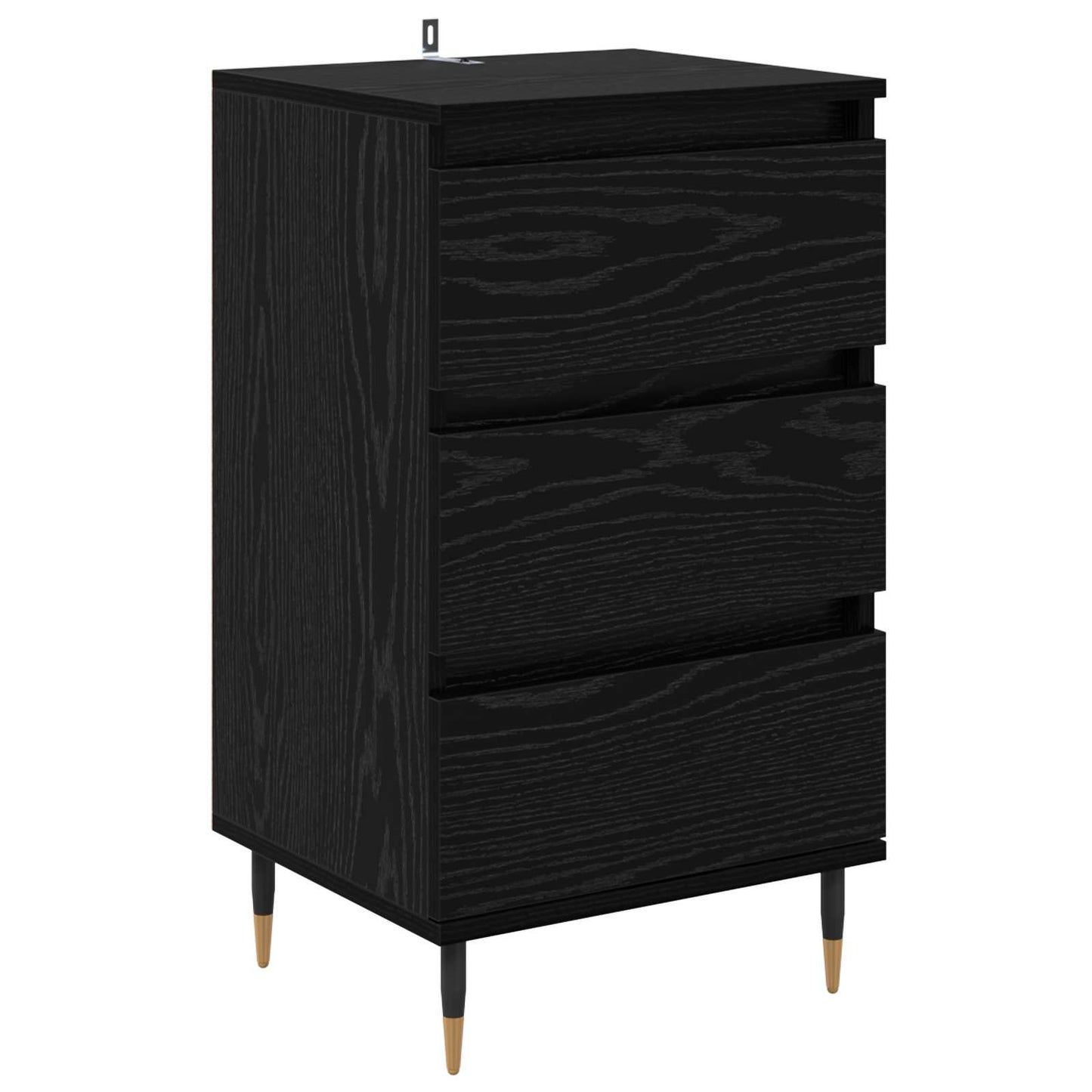 Serviesskap med skuff Svart eik 35 x 40 x 70 cm Konstruert tre