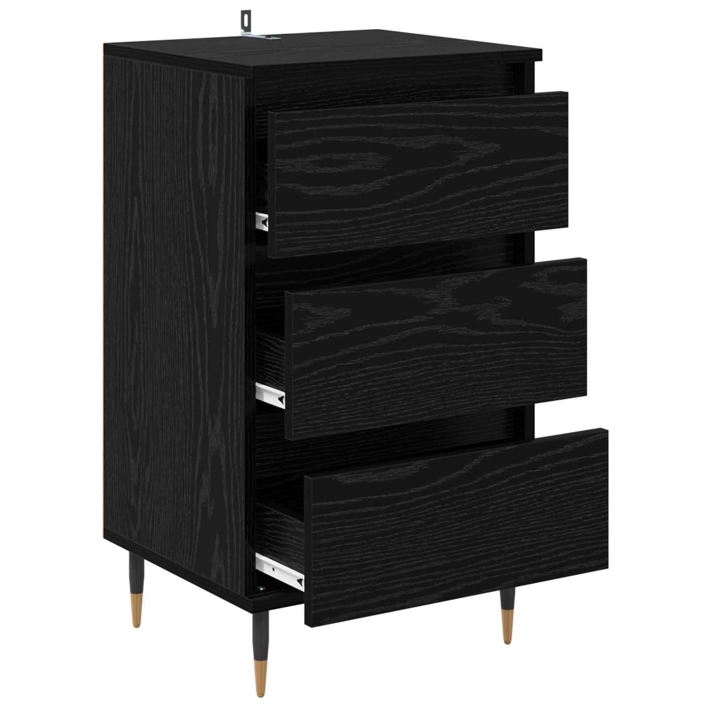 Serviesskap med skuff Svart eik 35 x 40 x 70 cm Konstruert tre