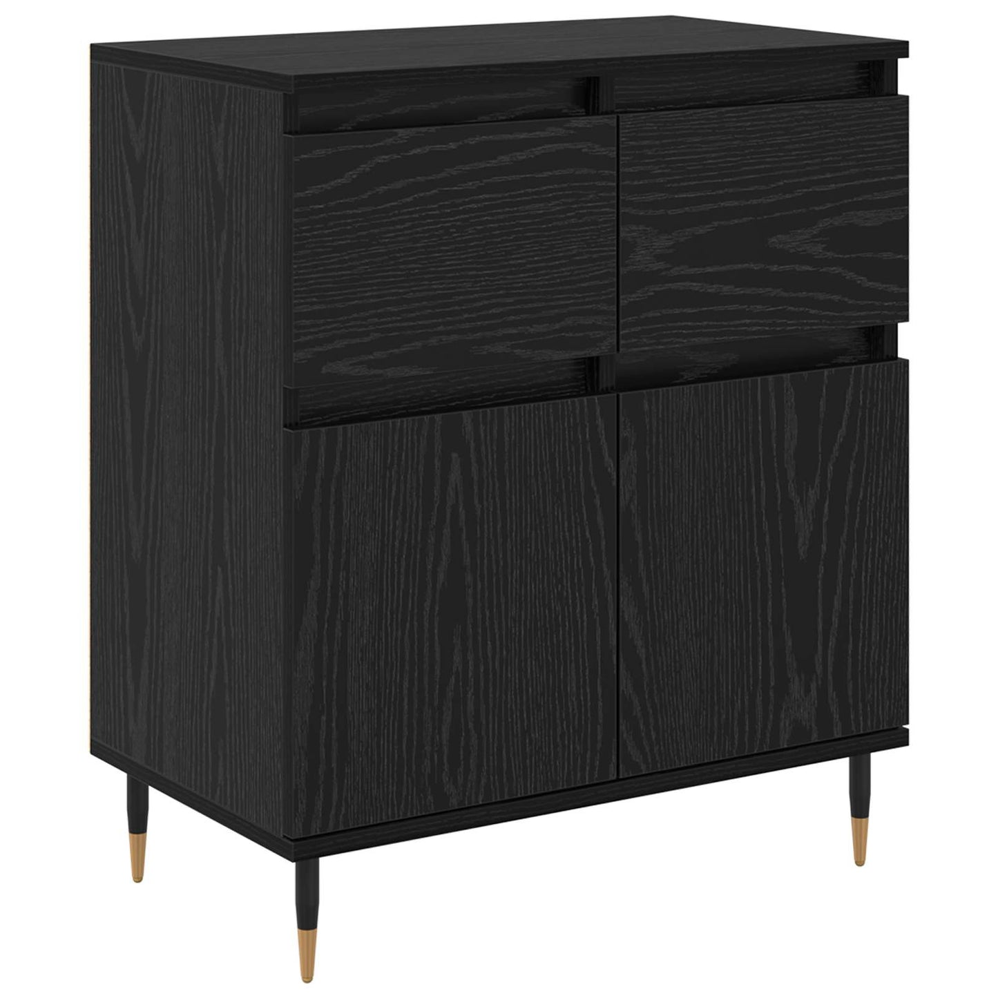 Serviesskap Svart Eik 60 x 35 x 70 cm Ingeniørtre og jern