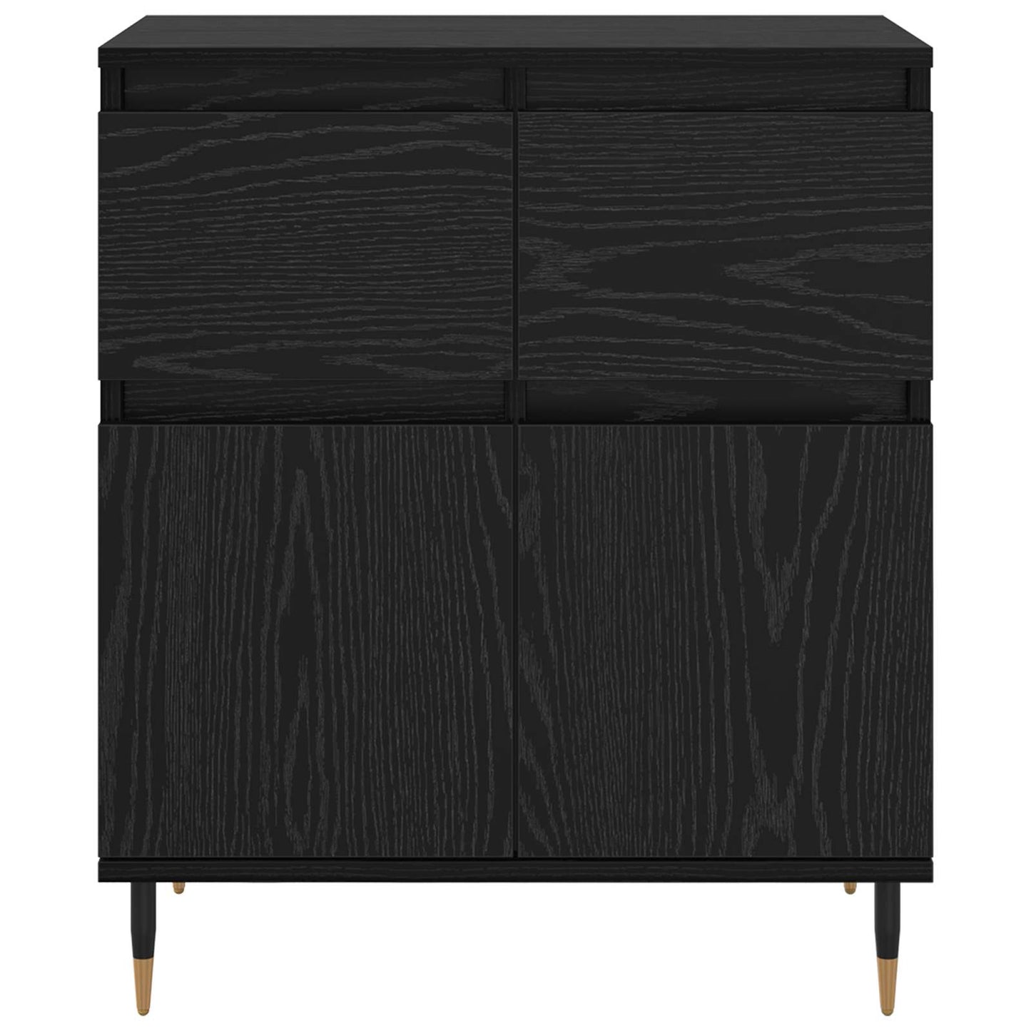 Serviesskap Svart Eik 60 x 35 x 70 cm Ingeniørtre og jern