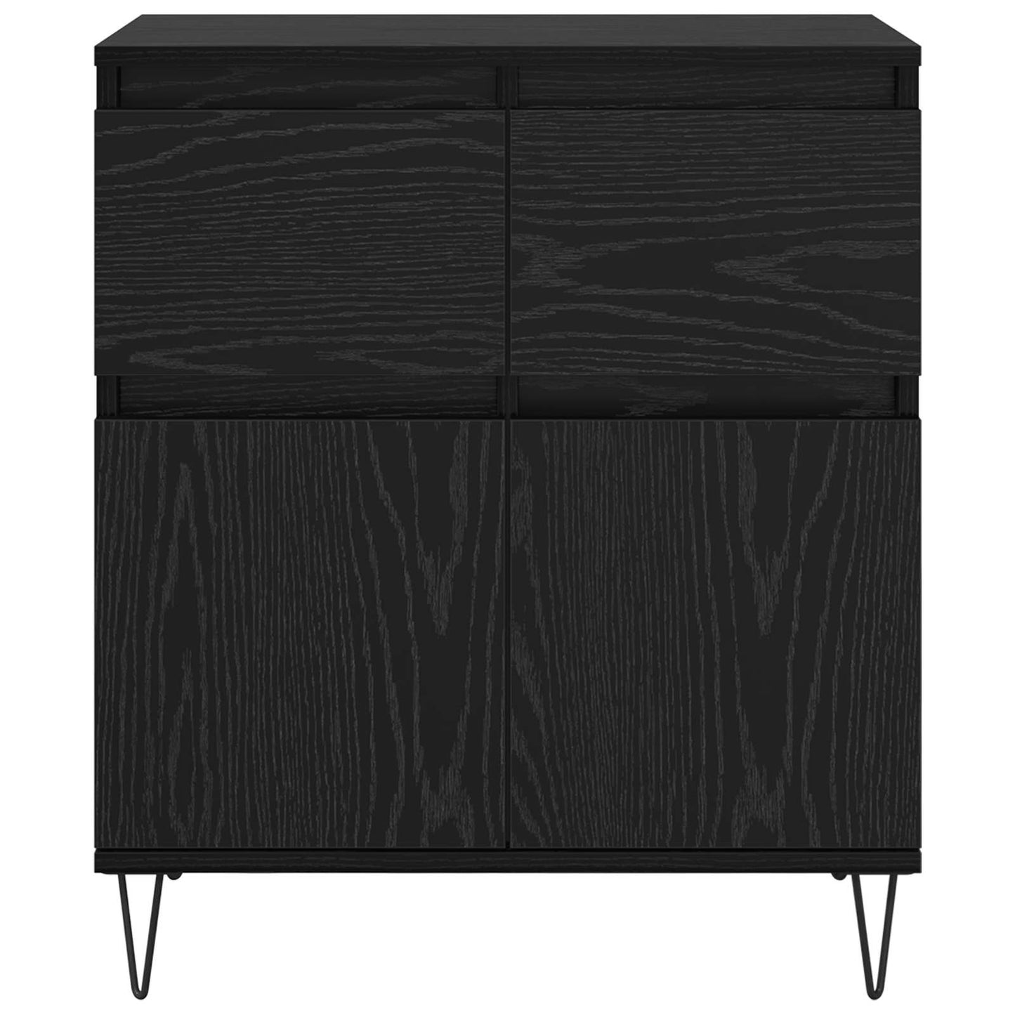 Serviesskap Svart Eik 60 x 35 x 70 cm Ingeniørtre og jern